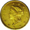1849-C Open Wreath Gold Dollar Obverse