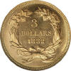 1882 Three Dollar Gold Reverse