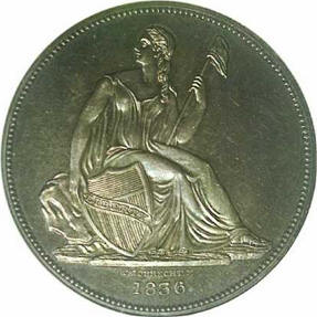 1836 Gobrecht Silver Dollar Obverse