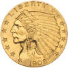 Obverse of 1908 Indian Head Quarter Eagle